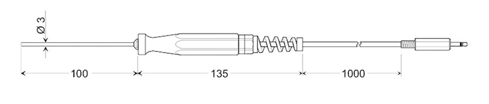 Greisinger;GTF 175;Sonde d'immersion pour gaz et liquides , Convient pour (détails) GMH 175, GFTH 200, ST 60, ST 80