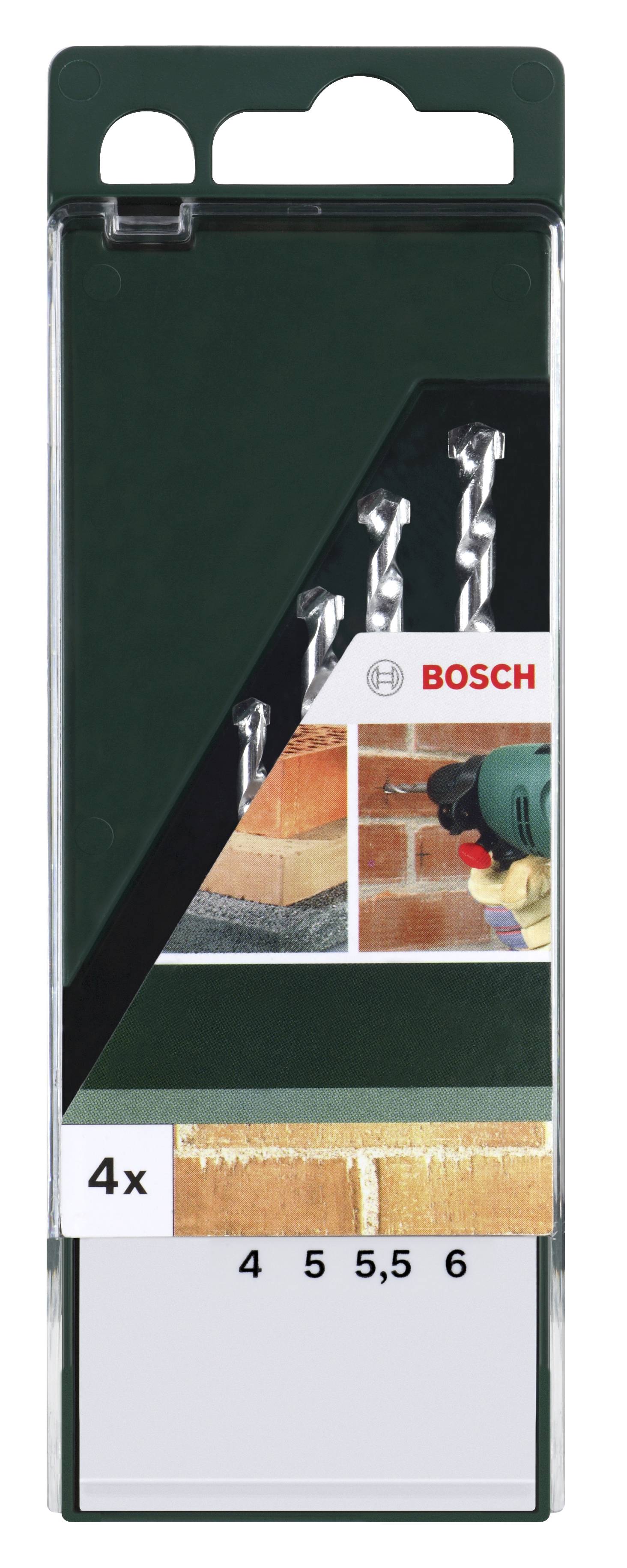 Jeu de forets spiralés pour pierre 4 pièces tige cylindrique Bosch Accessories 2609255459 1 set