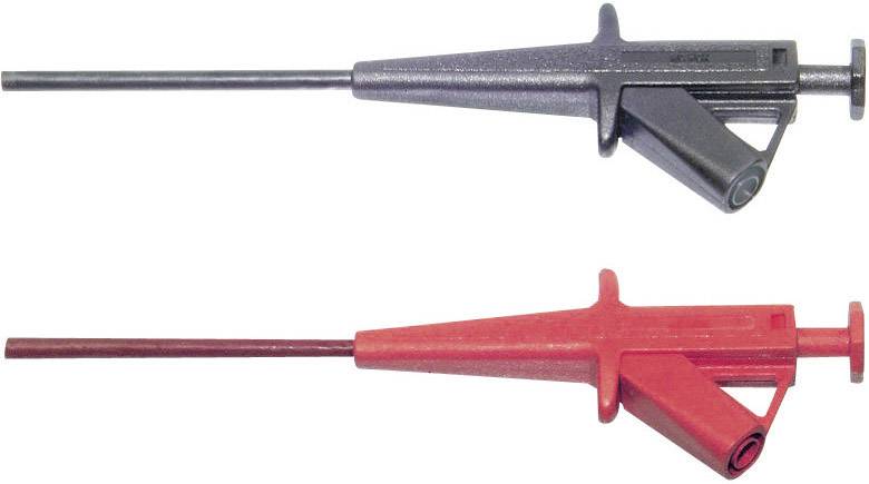 Stäubli SKPS4 SET Pince crocodile de sécurité enfichable 4 mm CAT II 1000 V noir, rouge