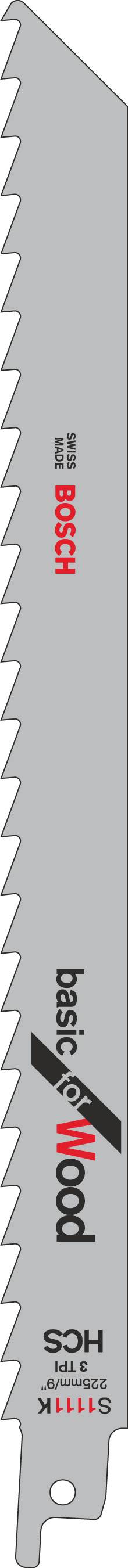 Lame de scie-sabre HCS, S 1111 K Bosch Accessories 2609256700 Longueur lame de scie 228 mm 2 pc(s)