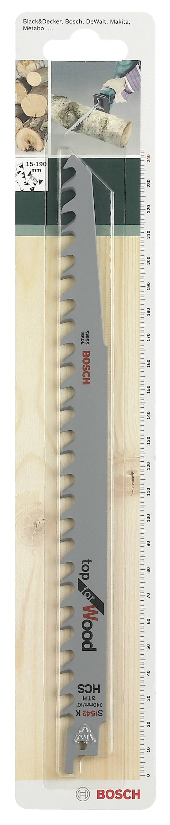 Lame de scie-sabre HCS, S 1542 K Bosch Accessories 2609256703 Longueur lame de scie 240 mm 2 pc(s)