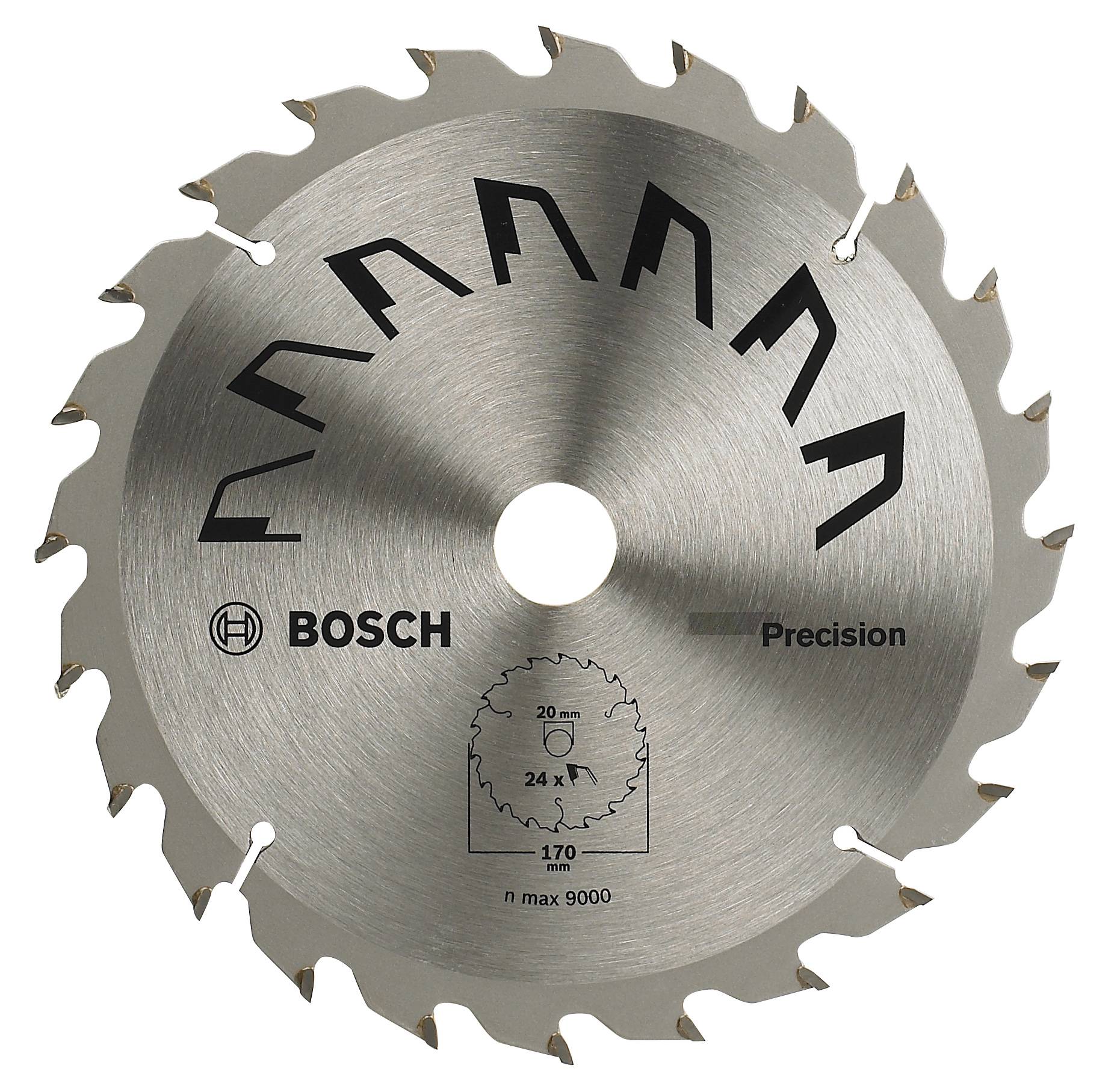 Bosch Accessories Precision 2609256857 Lame de scie circulaire au carbure 170 x 20 mm Nombre de dents: 24 1 pc(s)