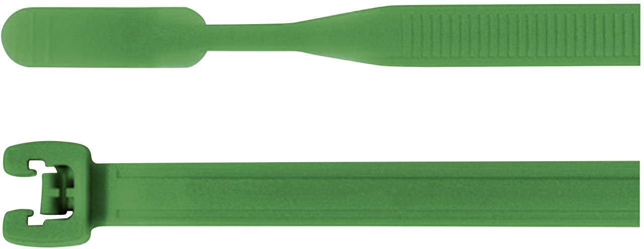 HellermannTyton 109-00168 Q30L-PA66-GN-C1 Serre-câble 200 mm 3.60 mm vert avec extrémité ouverte 100 pc(s)