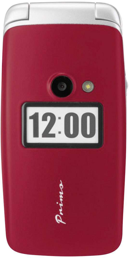 Téléphone portable à clapet pour séniors Primo by DORO 413 avec station de charge, Touche SOS rouge