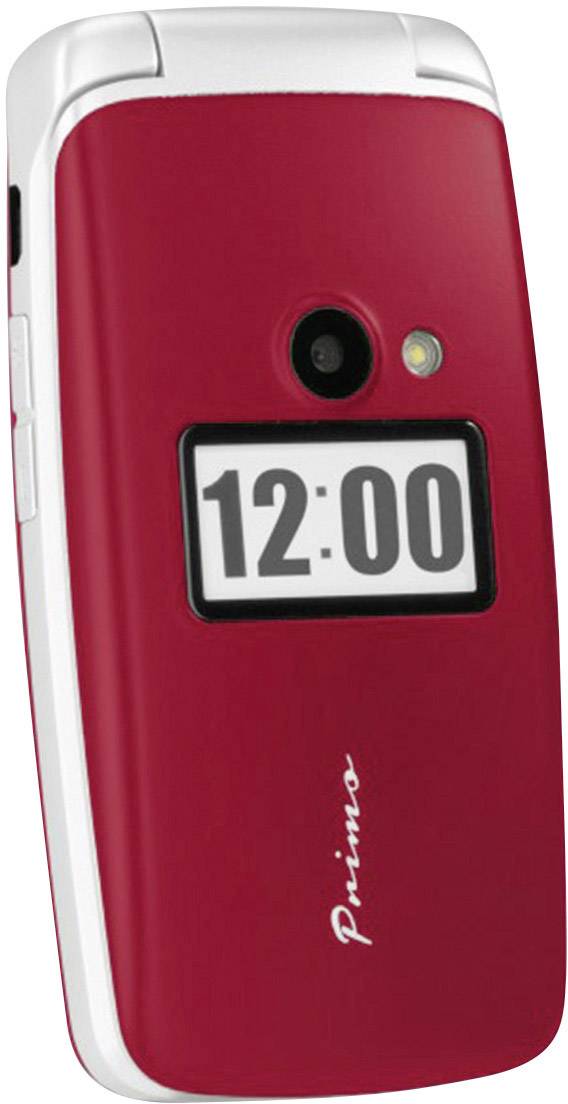 Téléphone portable à clapet pour séniors Primo by DORO 413 avec station de charge, Touche SOS rouge