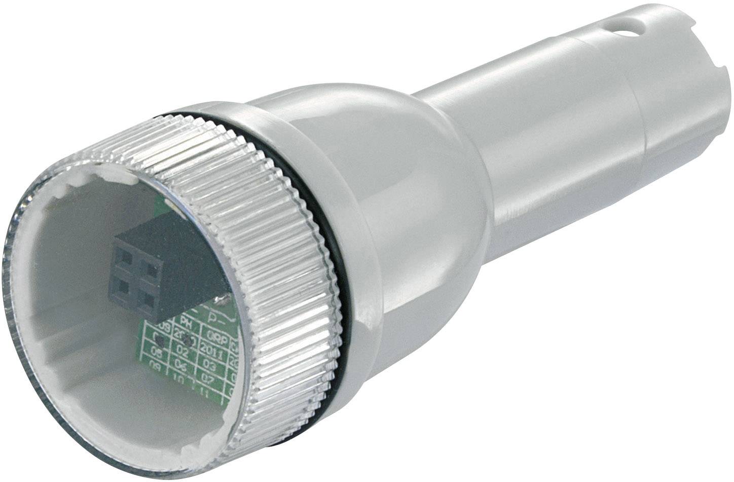 Fiche réseau argentée avec boîtier de connexion transparent, montrant un circuit imprimé vert interne. Adaptée aux connexions informatiques.