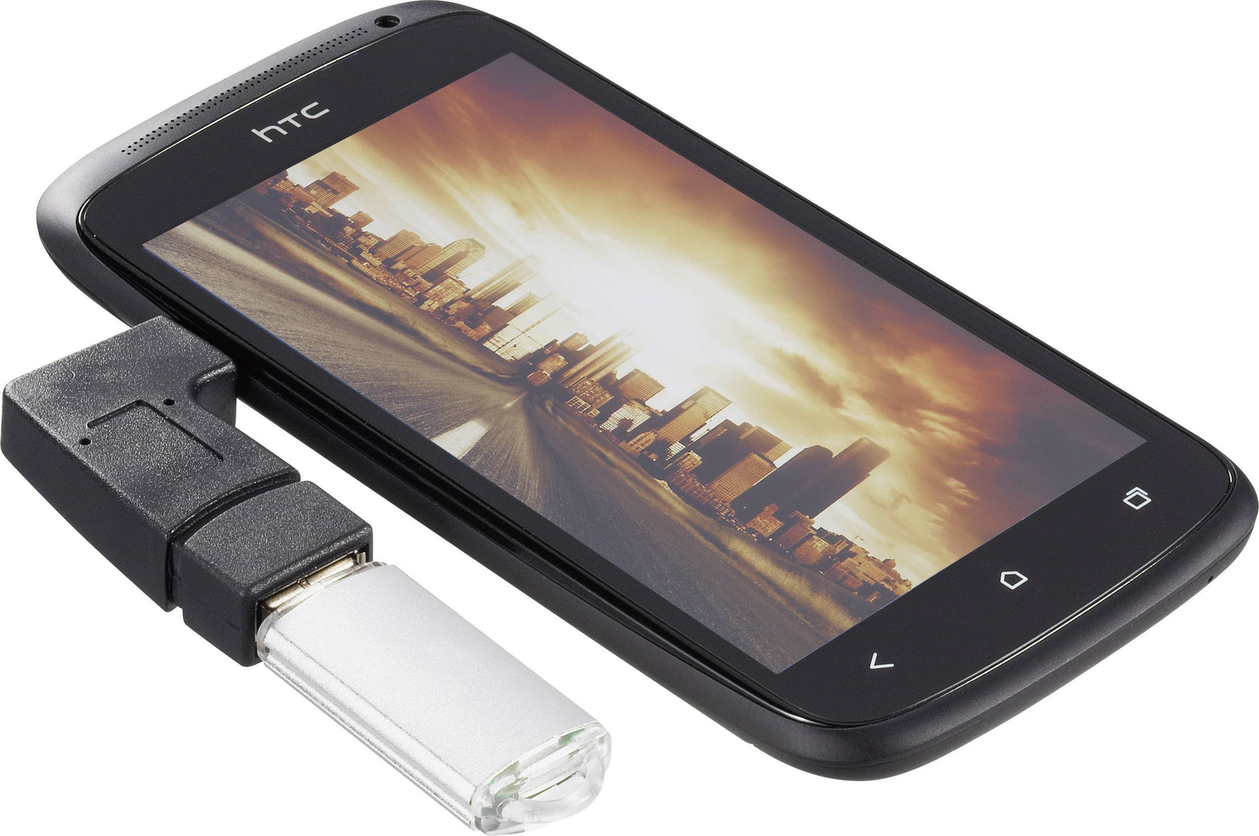 Adaptateur USB 2.0 Renkforce - [1x USB 2.0 mâle Micro-B - 1x USB 2.0 type A femelle] - noir avec fonction OTG