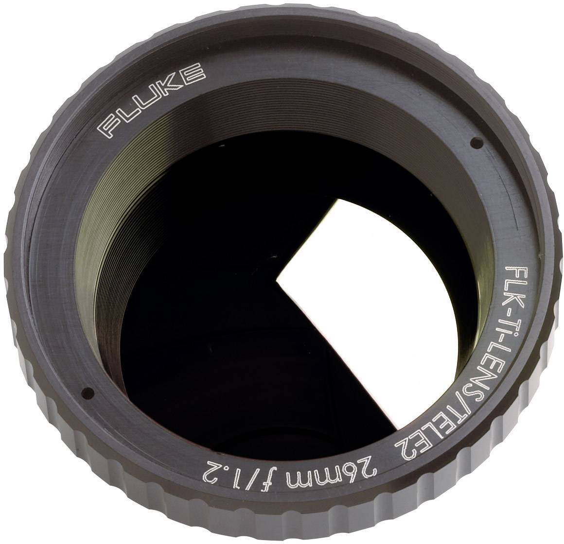 Adaptateur d'objectif FLUKE, 25 mm, F/1.2, avec bord rainuré et ouverture circulaire. L'inscription comprend le type et les spécifications.