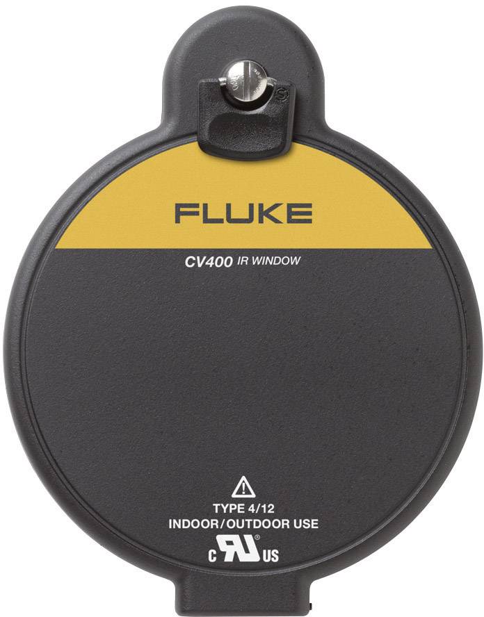 Appareil rond avec un boîtier orange et noir, inscription 'Fluke' en haut, marquage pour utilisation intérieure et extérieure en bas.
