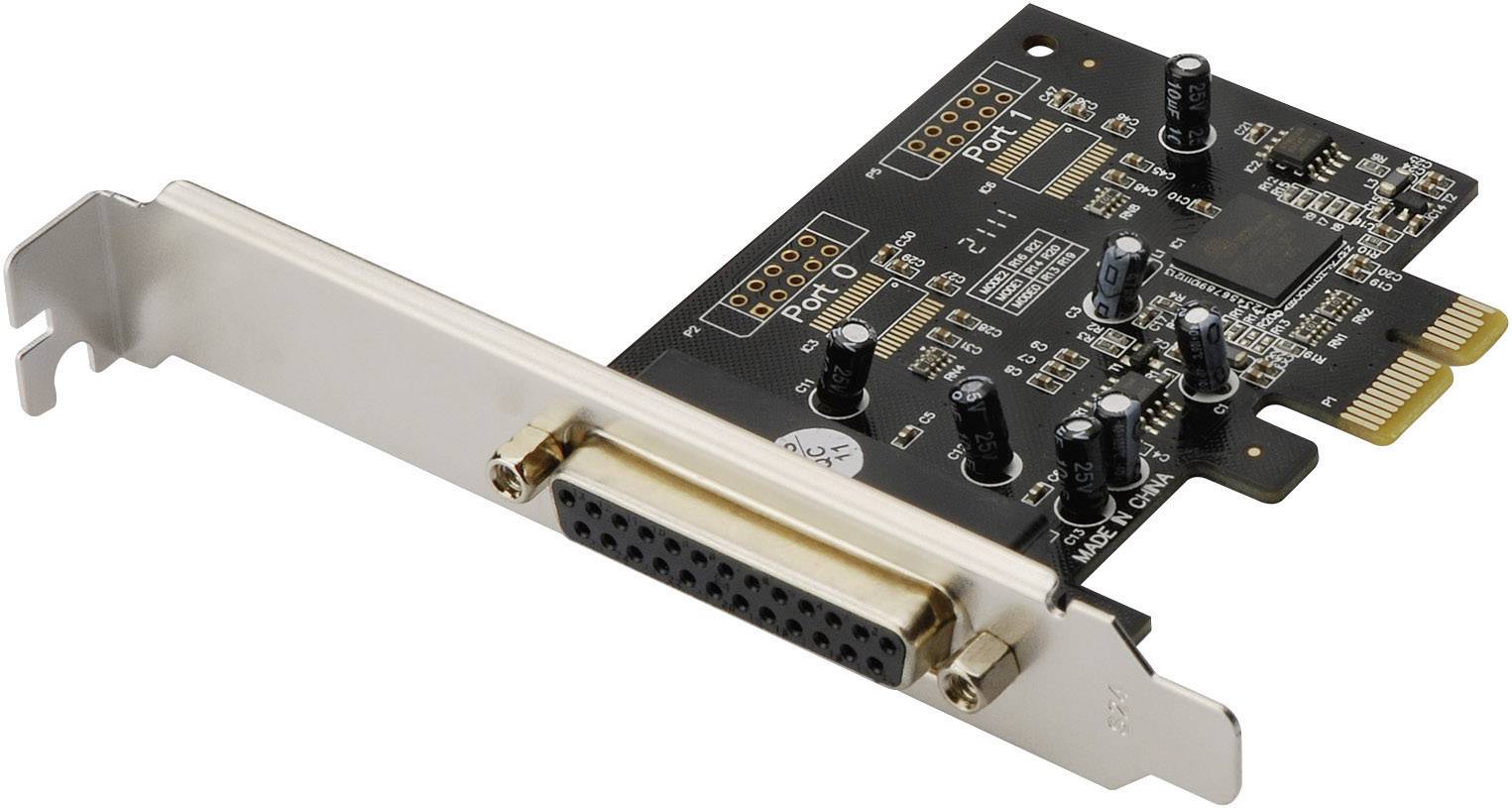 Digitus 1 port Carte enfichable parallèle PCIe