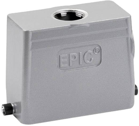 Boîtier de connecteur Grauer EPIC avec inscription 'EPIC', forme carrée, trou central pour connexion de câble, construction robuste.