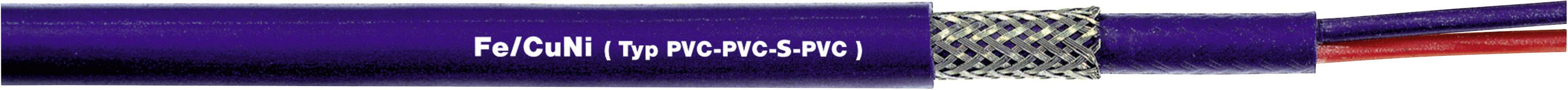 Gros plan d'un câble étiqueté 'FerrSM 1 pr PVC-PVC-PVC', avec une gaine extérieure violette, illustrant la qualité de blindage et la multipolarité.