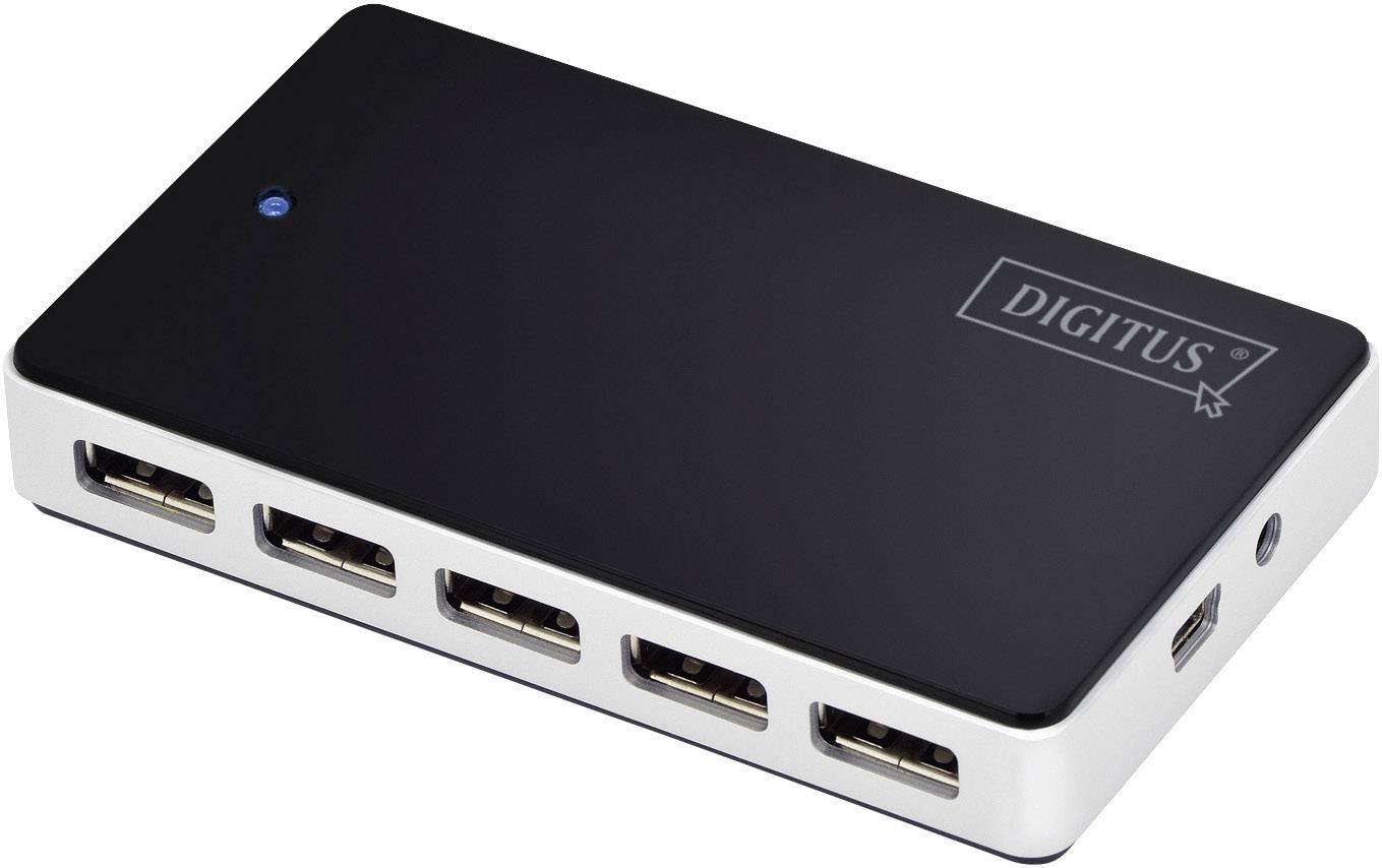 Hub USB 2.0 Digitus 10 ports noir, argent