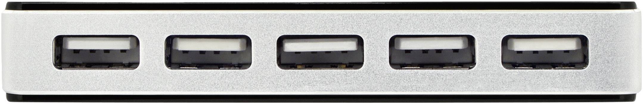 Hub USB 2.0 Digitus 10 ports noir, argent