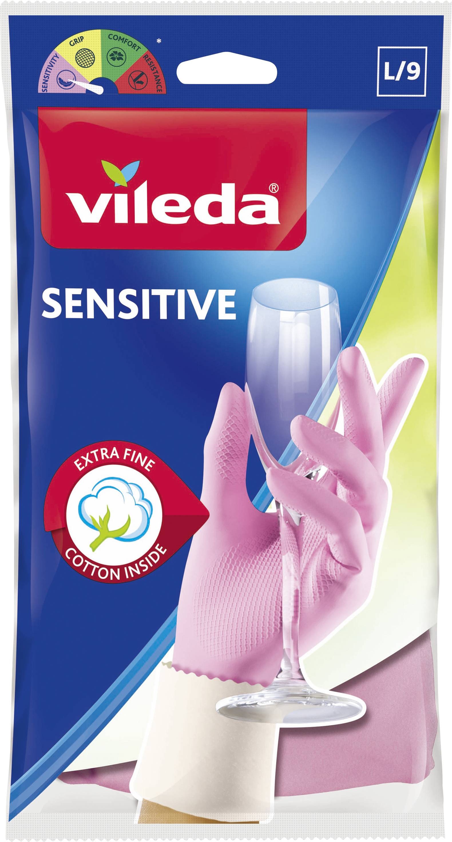 Gants en caoutchouc Vileda "Der Feine/Sensitive", taille L, 1 paire, 1500458