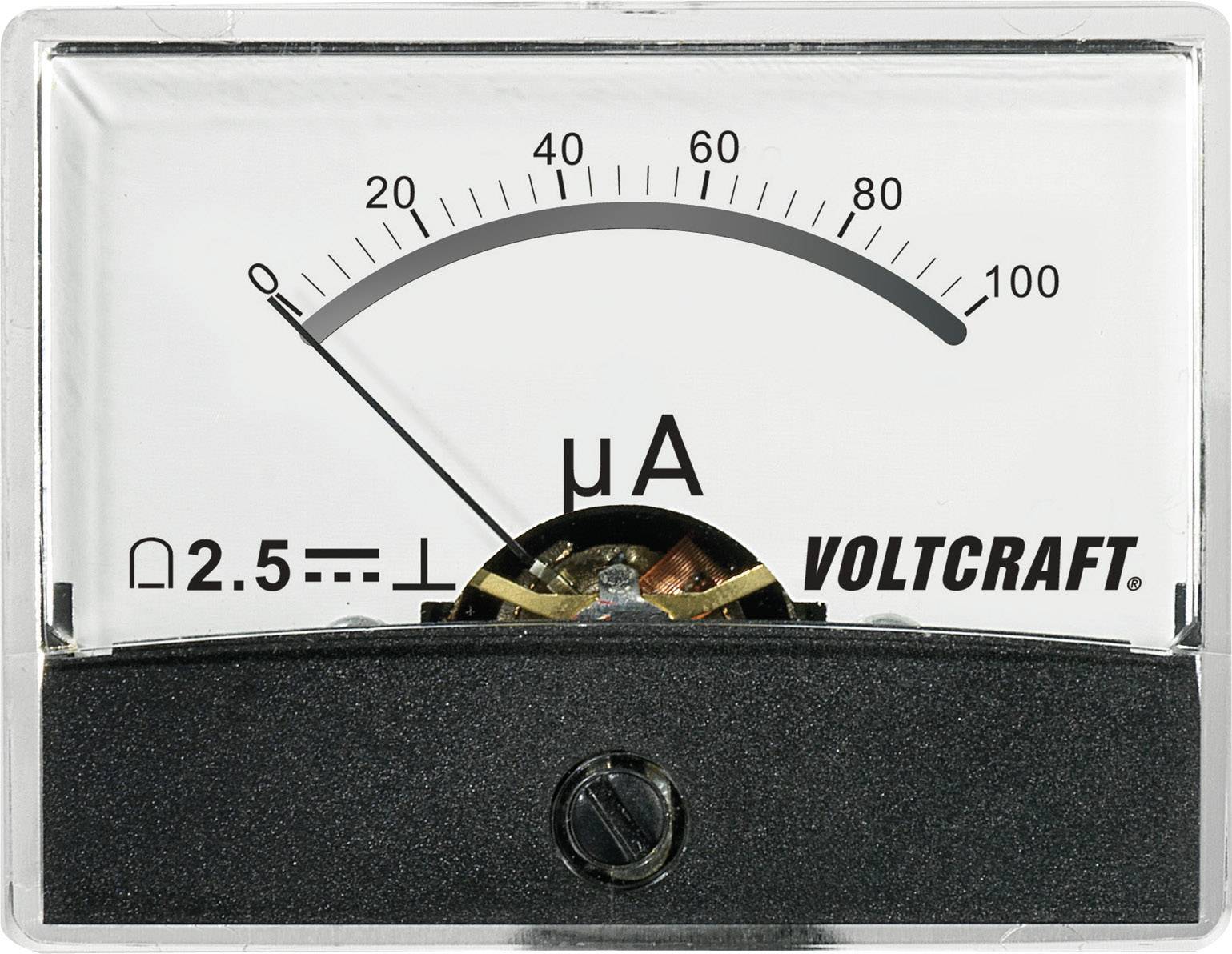 VOLTCRAFT AM-60X46/100µA/DC AM-60X46/100µA/DC Appareil de mesure à encastrer AM-60X46/100µA/DC 100 µA Bobine