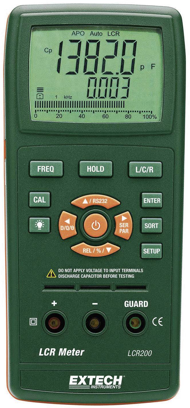 Pont de mesure LCR numérique Extech LCR200 CAT I Affichage (nombre de points):20000