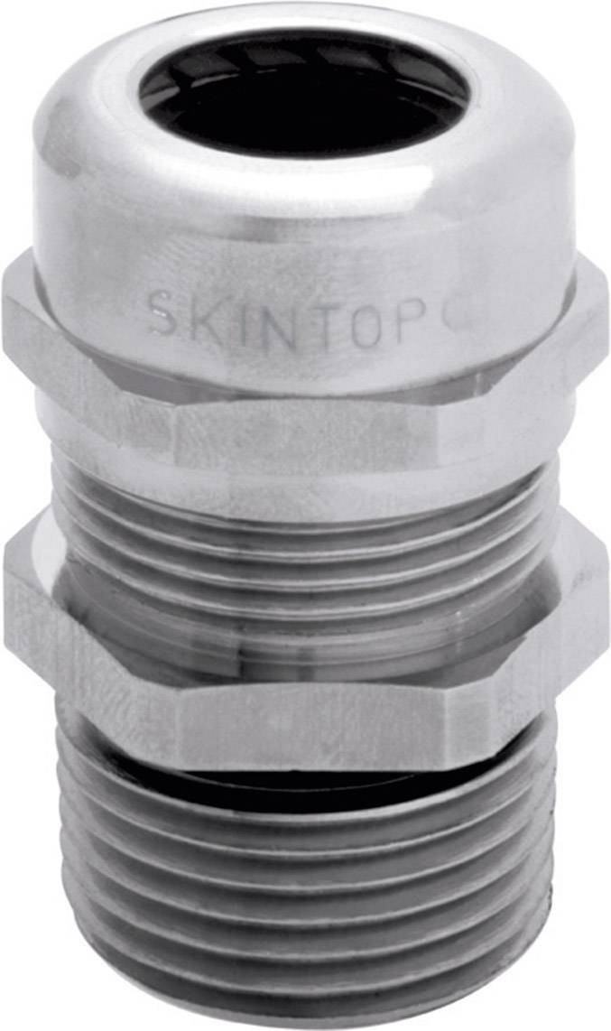 Presse-étoupe métallique à filetage externe, pour l'introduction sécurisée et étanche des câbles dans des boîtiers, destinée aux applications industrielles.