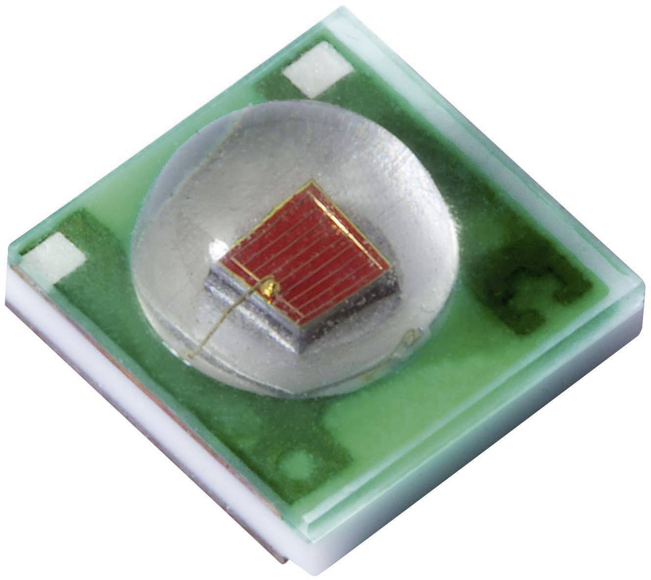 Kleiner, quadratischer, grüner Sensor mit transparenter Kuppel und rotem Innenleben, entwickelt für die elektronische Messung.