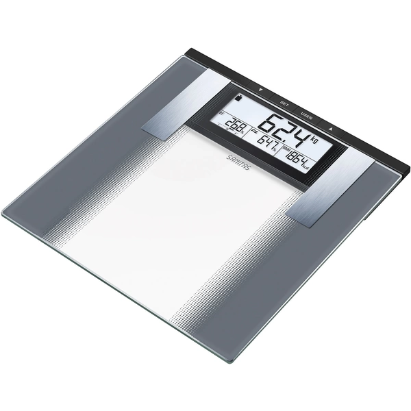 Sanitas SBG 21 Balance d'analyse corporelle numérique Plage de pesée (max.)=180 kg gris, verre Sanitas SBG 21 Balance d'analyse corporelle numérique Plage de pesée (max.)=180 kg gris, verre