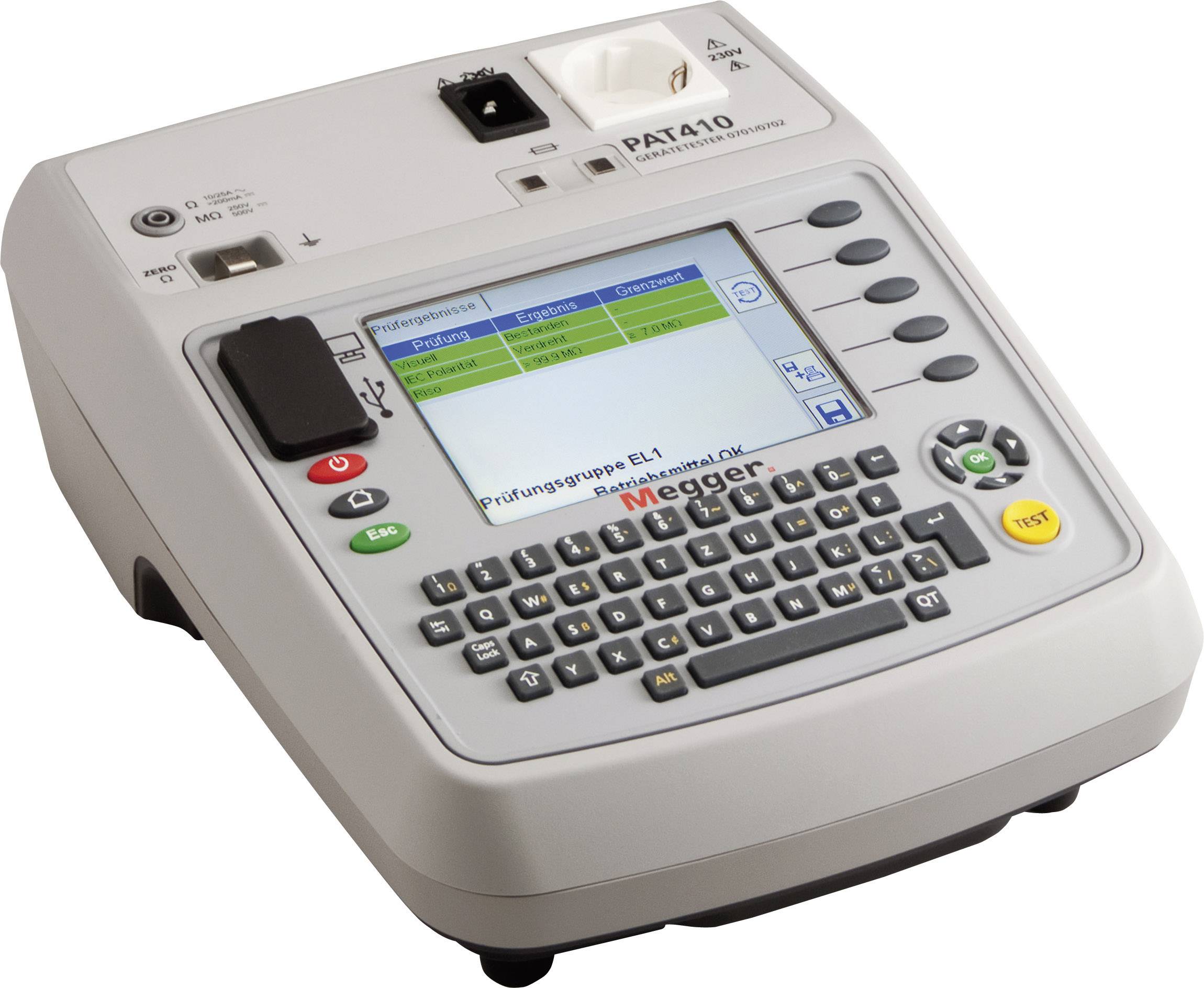 Megger PAT410-DE+SW Testeur d'appareil Norme VDE 0701-0702