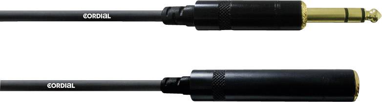 Rallonge Jack [1x Jack mâle 6.35 mm - 1x Jack femelle 6.35 mm] Cordial CFM 5 VK noir 5.00 m