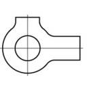 Frein d'écrou équerre à 2 ailerons 25 mm 44 mm acier inoxydable A4 10 pc(s) TOOLCRAFT 1060847