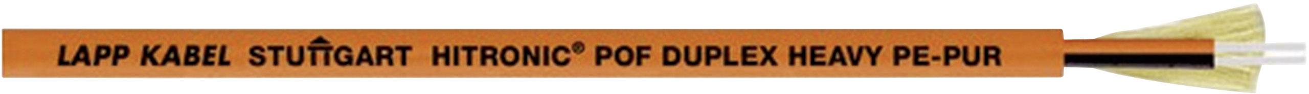 Câble de patch orange avec inscription : 'Lapp Kabel Stuttgart Instronic POF Duplex Heavy PE-PUR'.