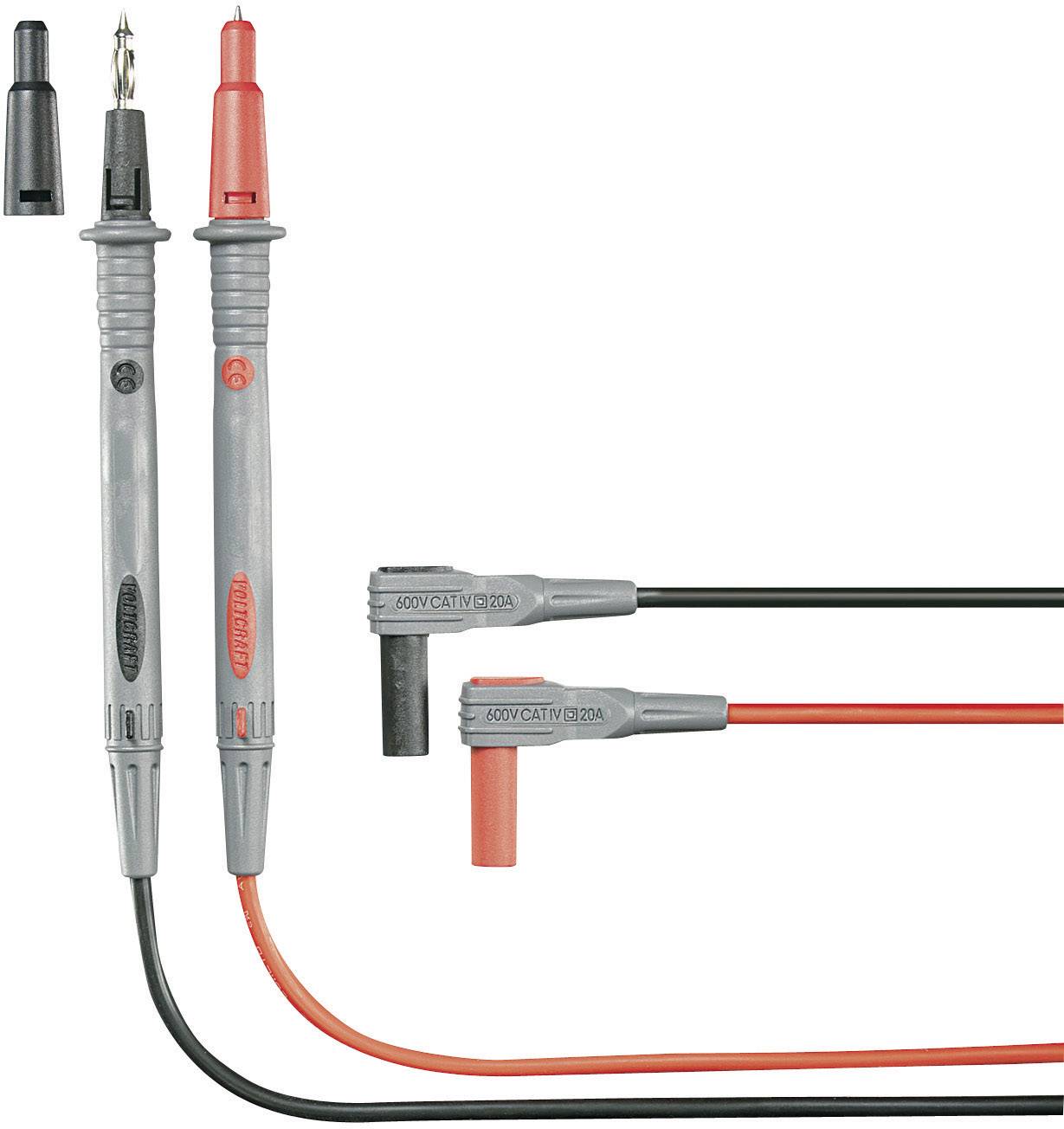 Set de cordons de mesure de sécurité 1.20 m noir, rouge VOLTCRAFT MS-4P