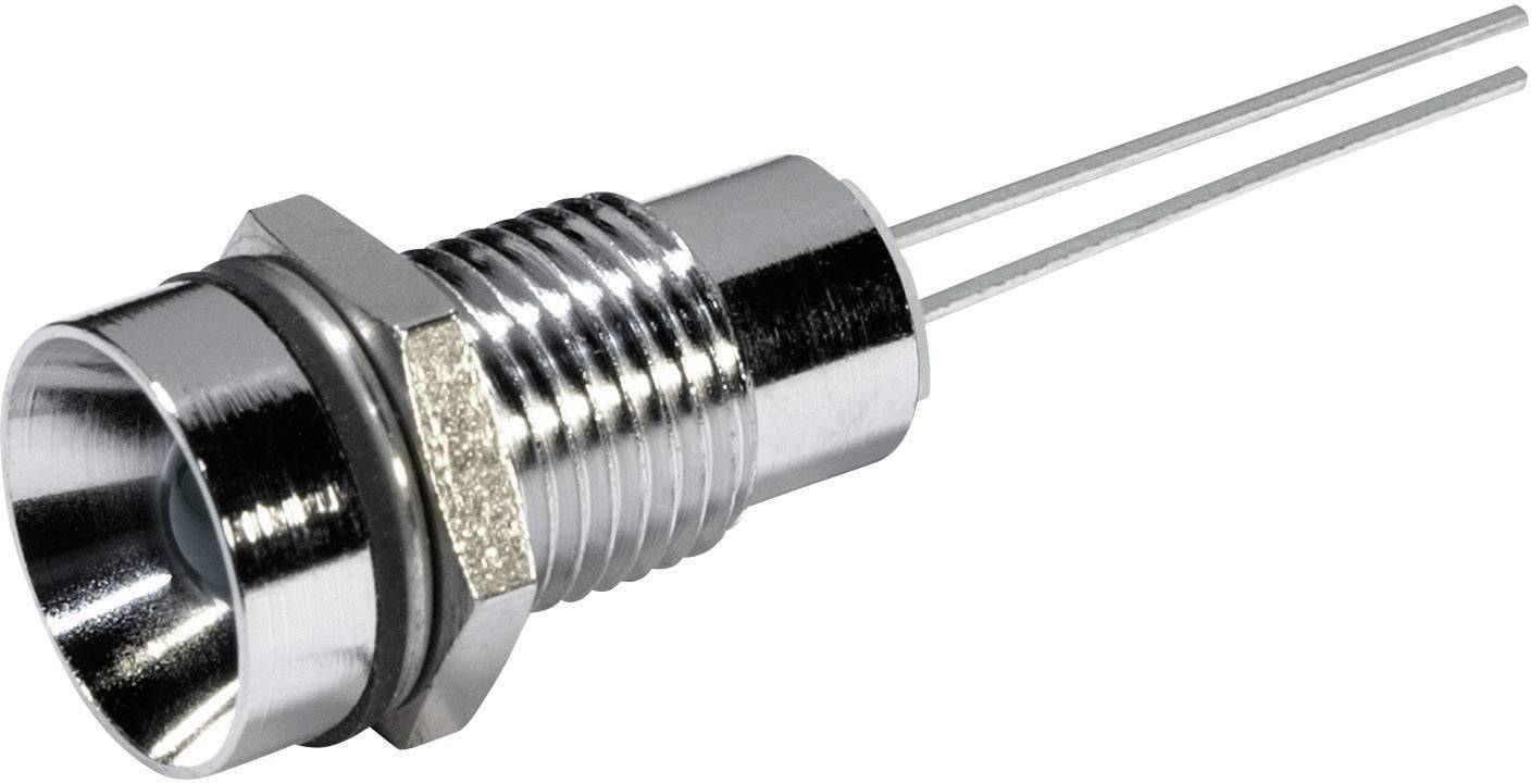Un support métallique pour LED avec filetage et deux connexions de fils, adapté pour la fixation d'une LED dans un appareil électrique.