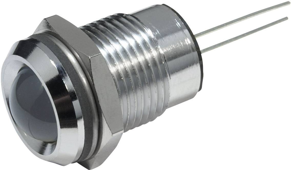 Bouton-poussoir métallique rond avec deux fils de connexion, adapté pour une utilisation dans des circuits ou des appareils électriques.