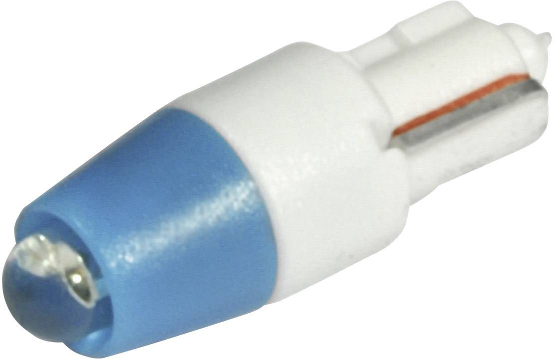 Petite lampe LED avec un boîtier bleu et blanc, composant typique pour l'éclairage dans les appareils électroniques.