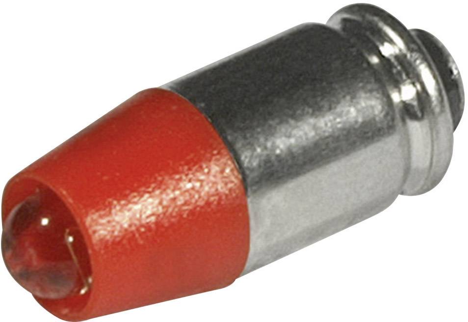 Lampe LED rouge et argentée. Forme cylindrique avec une petite coupole à l'avant. Principalement utilisée pour l'affichage ou l'éclairage.