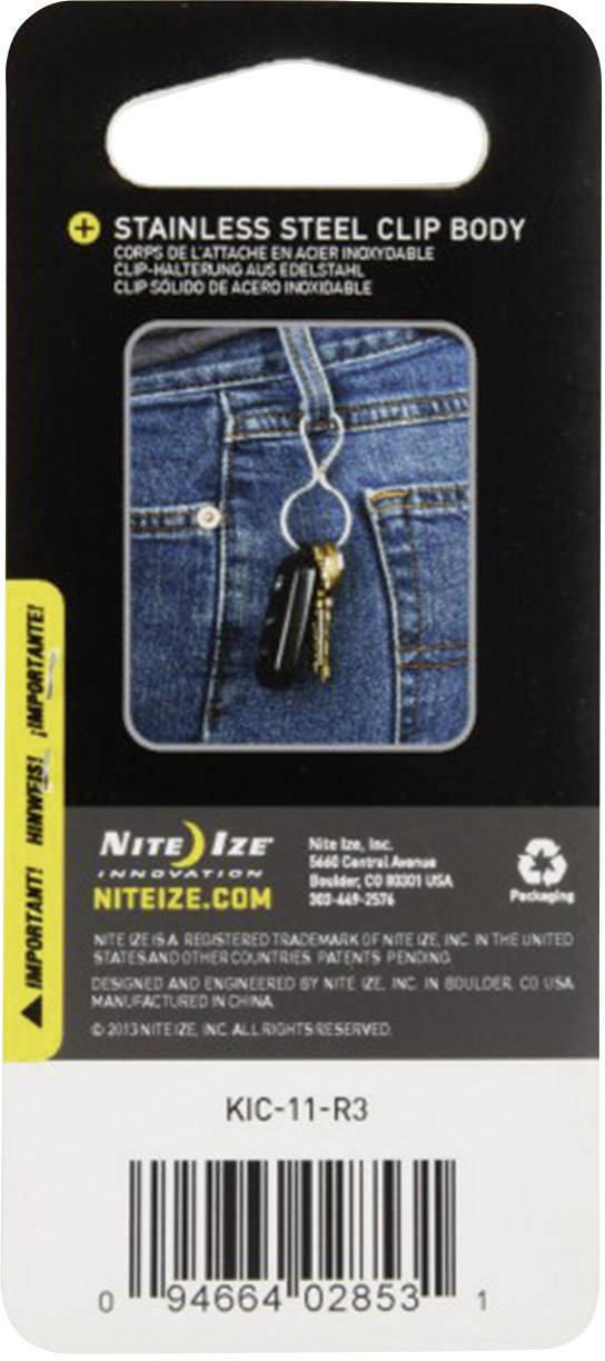 Clip pour clé NITE Ize NI-KIC-11-R3 acier inoxydable 1 pc(s)