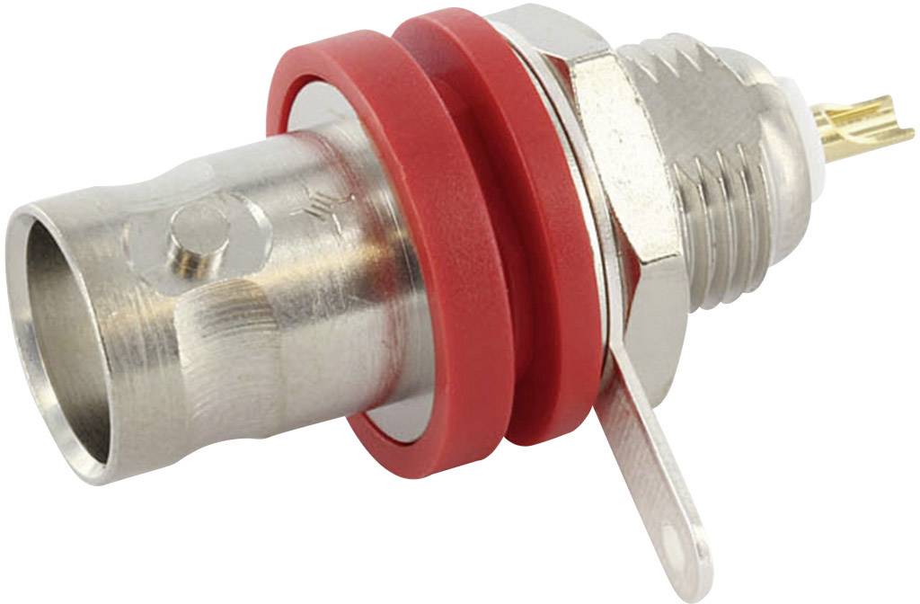 Connecteur métallique avec joint d'étanchéité rouge et filetage à vis, adapté pour les connexions électriques industrielles.