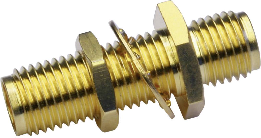 Connecteur F femelle coaxial, un connecteur métallique cylindrique utilisé pour relier les câbles d'antenne dans un système satellite ou de télévision.