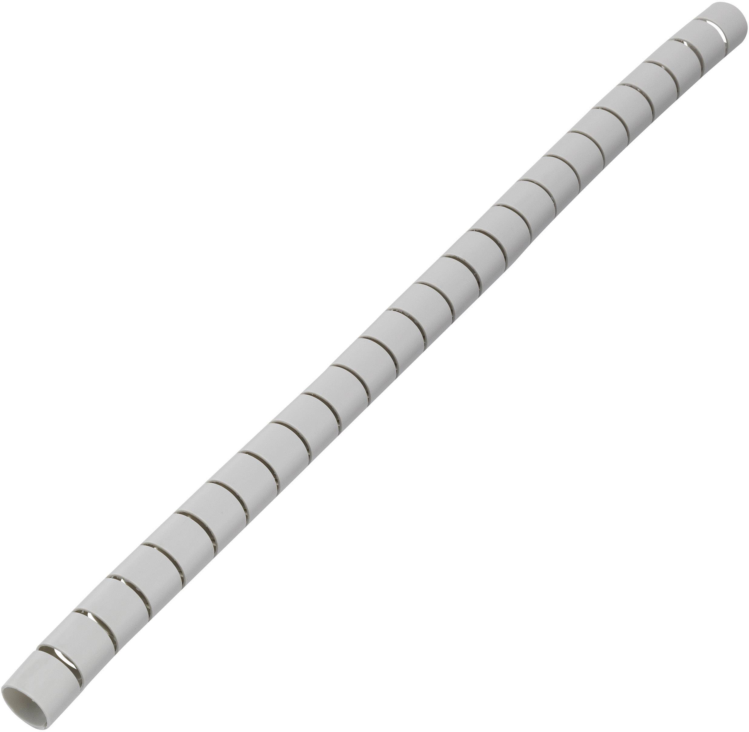 Un gaine de câble flexible blanche avec des découpes spiralées pour l'organisation et la protection des câbles.