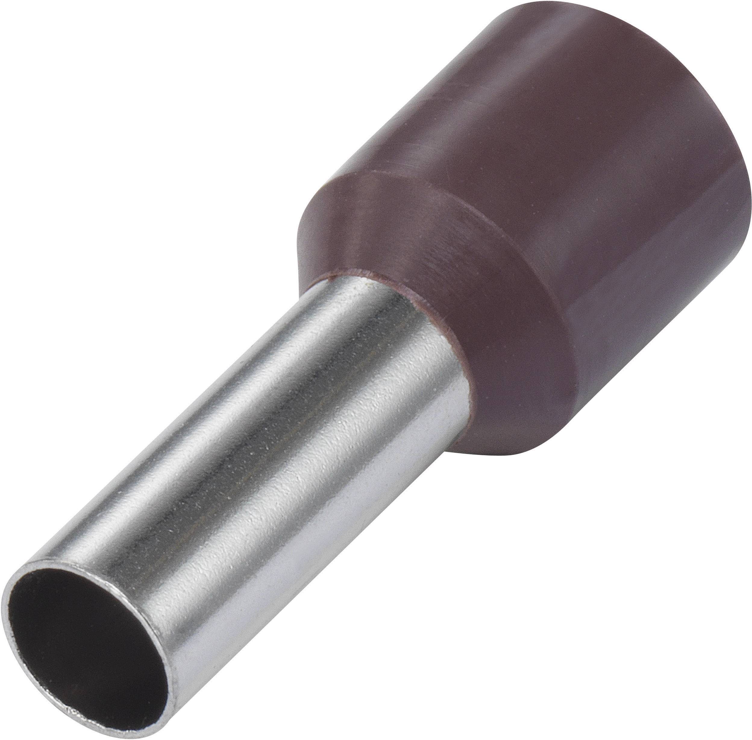 Embout simple d'extrémité de câble TRU COMPONENTS E014-06BN 0.14 mm² x 6 mm partiellement isolé marron 100 pc(s)