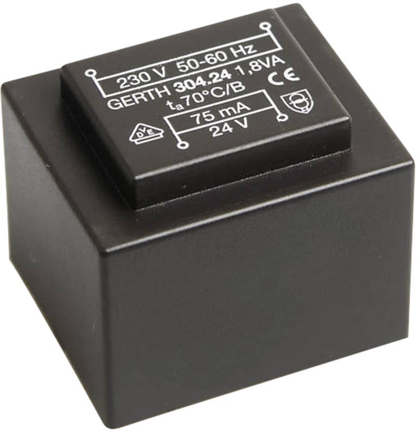 Gerth PT303602 Transformateur pour circuits imprimés 1 x 230 V 2 x 18 V/AC 1.80 VA 50 mA