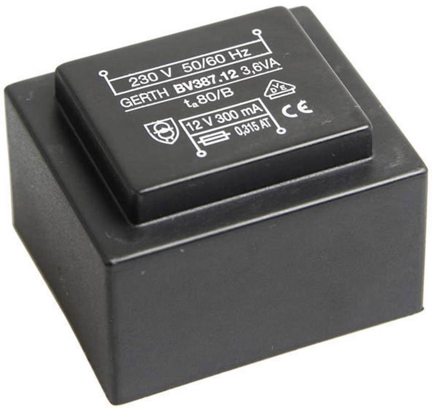 Gerth PTG386002 Transformateur pour circuits imprimés 1 x 230 V 2 x 30 V/AC 3.60 VA 60 mA