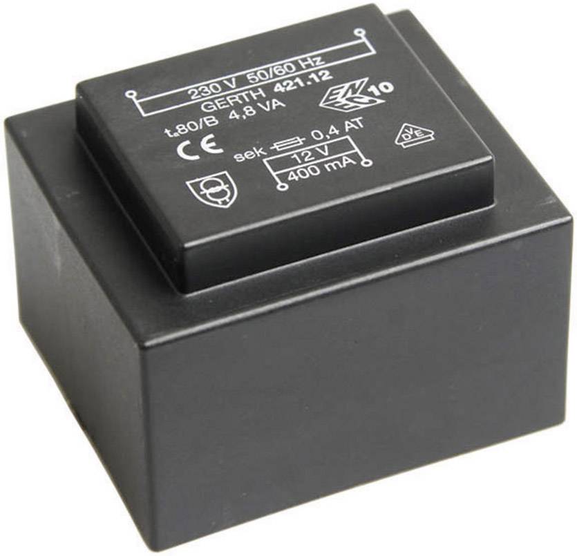 Gerth PT420902 Transformateur pour circuits imprimés 1 x 230 V 2 x 4.50 V/AC 4.80 VA 533 mA