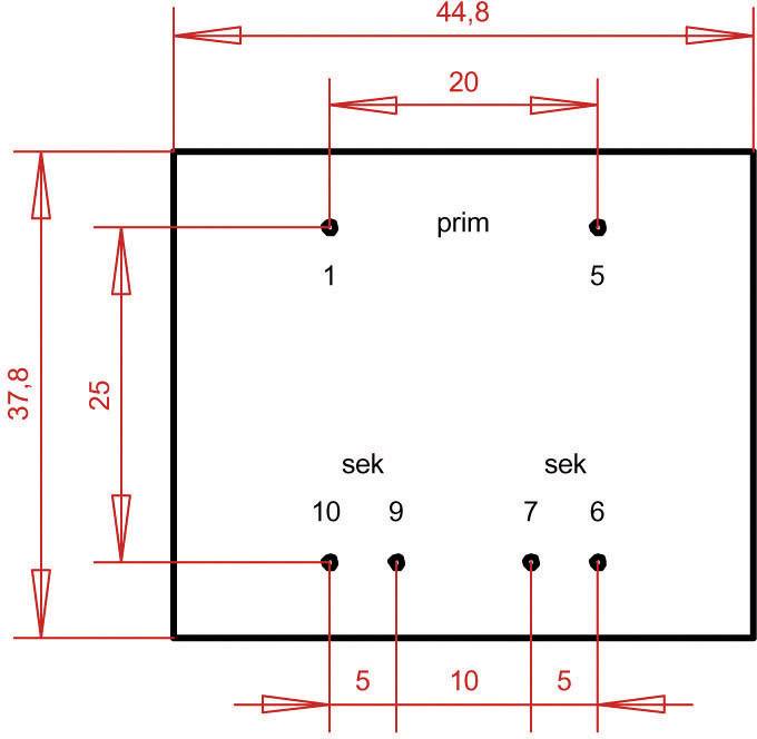 Gerth PT424802 Transformateur pour circuits imprimés 1 x 230 V 2 x 24 V/AC 4.80 VA 100 mA