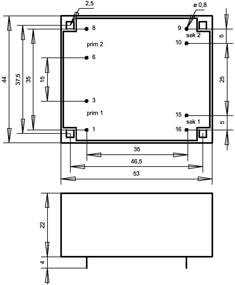 Gerth FL6.24 Transformateur pour circuits imprimés 2 x 115 V 2 x 12 V/AC 6 VA 250 mA