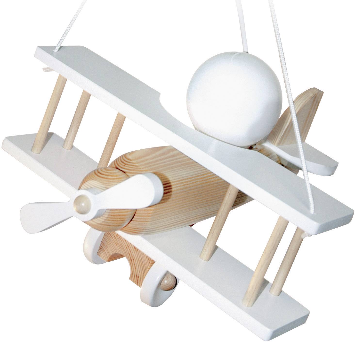 Luminaire à suspendre avion Waldi Leuchten 27062 E27 15 W blanc naturel