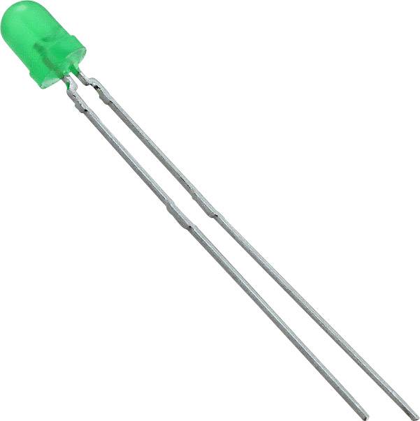 Vishay TLLG4400 LED vert rond 3.2 mm 1.2 mcd 50 ° 7 mA 1.9 V