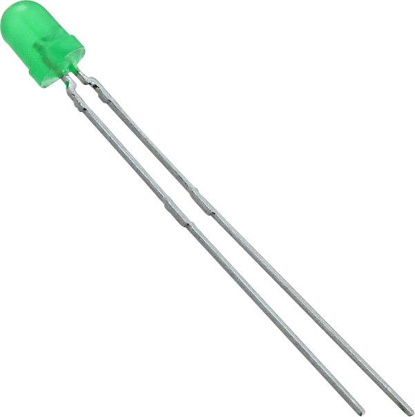 Vishay TLLG4401 LED vert rond 3.2 mm 2 mcd 50 ° 7 mA 1.9 V