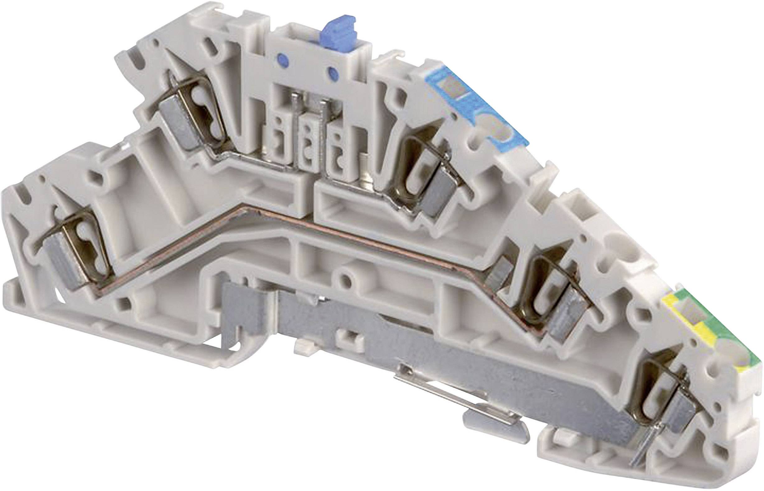 Borne à étages ABB D2.5/5.NLP.L 1SNA 290 324 R0300 5 mm ressort de traction Affectation: terre, N, L gris, bleu, vert, jaune