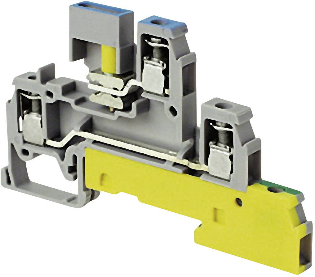 Borne à étages ABB D4/6.NTLP 1SNA 110 439 R2200 6 mm raccord à vis Affectation: terre, N, L gris