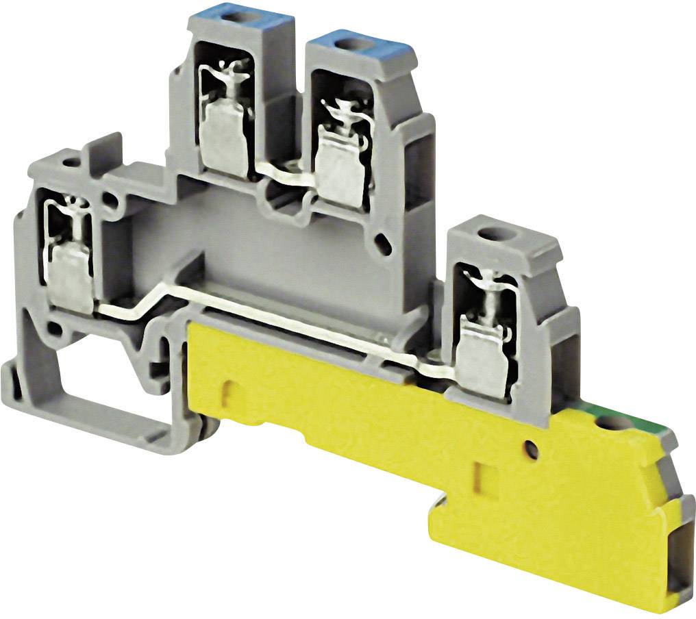 Borne à étages ABB D4/6.LLP 1SNA 110 441 R2400 6 mm raccord à vis Affectation: terre, L gris