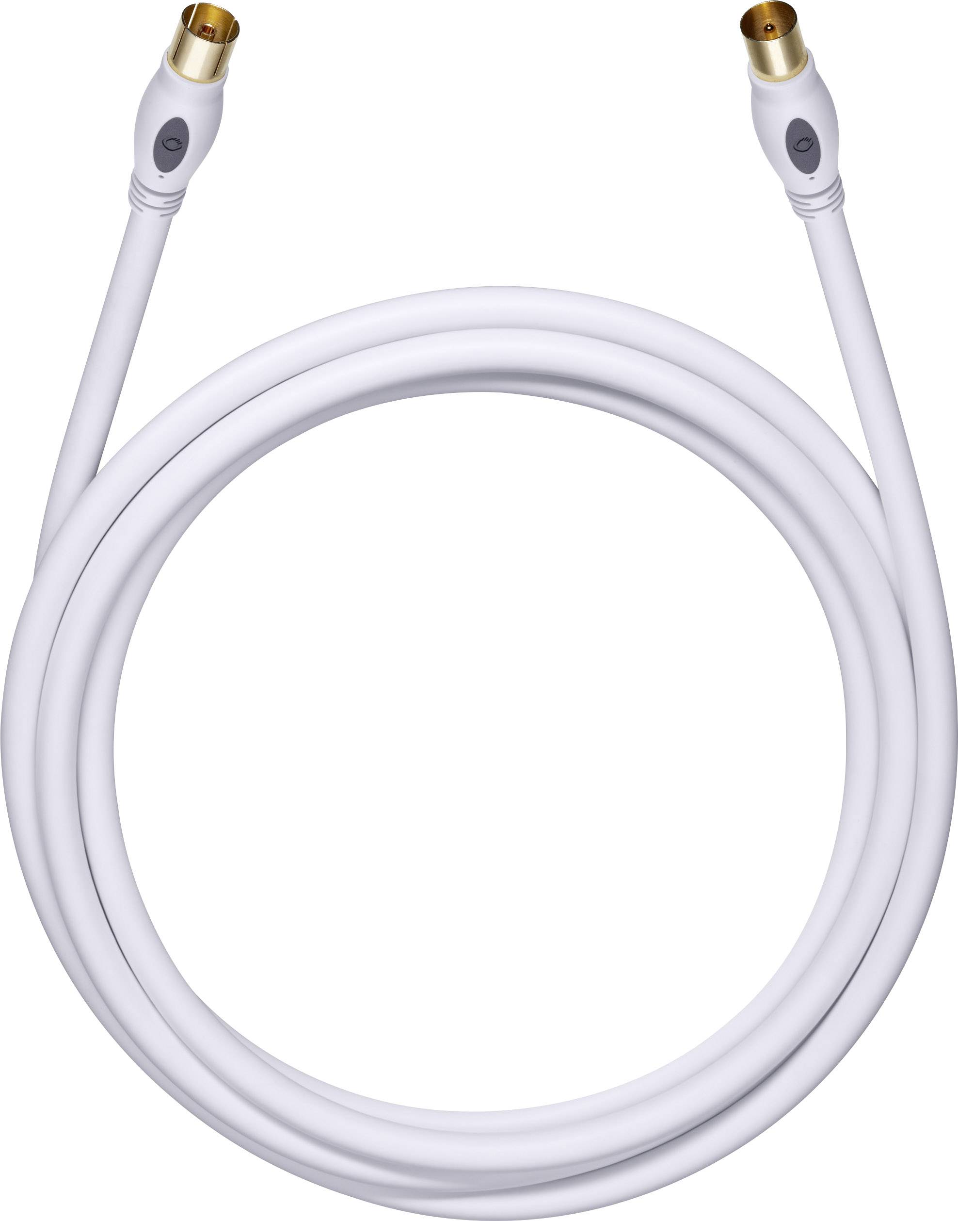 Câble de raccordement Oehlbach 2811 [1x antenne mâle 75 Ω - 1x antenne femelle 75 Ω] 2.20 m blanc
